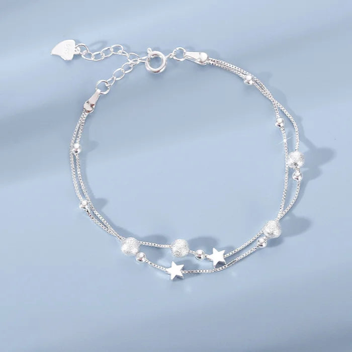 925 Sterling Silver Blue Crystal Bracelets For Women Korean Designer Hollow Adjustable Bracelets Luxury Party Jewelry Gift bracelete