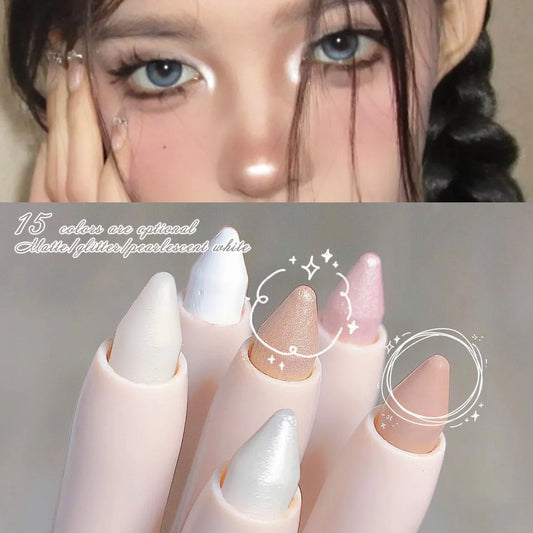 Eye Shadow Lying Silkworm Highlighter Pen Korean Eyes Makeup Matte White Pearl High-gloss Brightening Glitter Eyeshadow Stick eyes