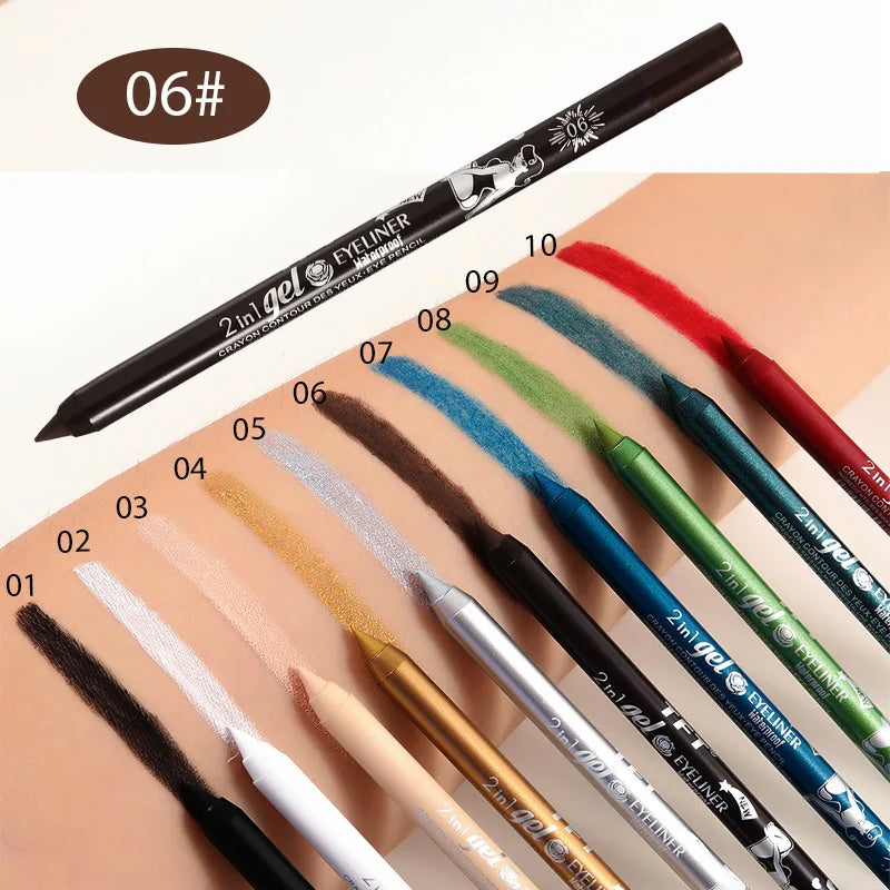 Waterproof Eyeliner Long Lasting Pencil Colourful Pigment Blue Black White Color Gel Eye Liner Pen Makeup Eye Beauty Cosmetics eyes