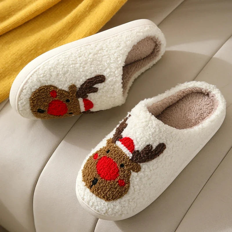 Slippers for Women Men Winter Cute Cartoon Home Non Slip Couple Floor Slides Indoor Plush slipper