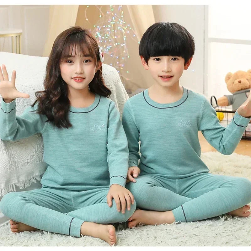 Winter Warm Pyjamas Sets for Boys Kids Thermal Pajamas Toddler Sleepwear Autumn Clothes for Children from 2 to 13 Years Old sports wear boys