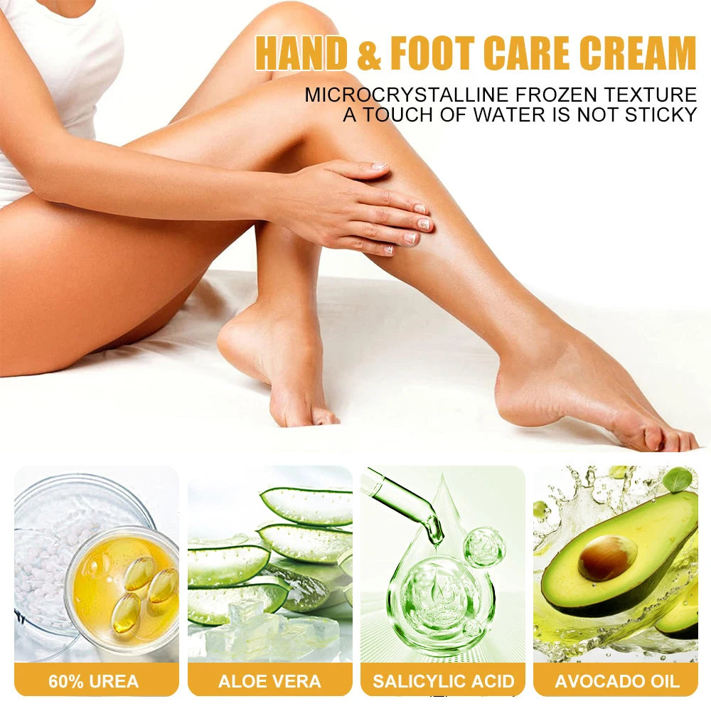 60% Urea Foot Cream Ultra-hydrating Aloe Vera Nourishing Hand Foot Skin Softening Dry Cracked Feet Gentle Exfoliation Peeling hand and feet