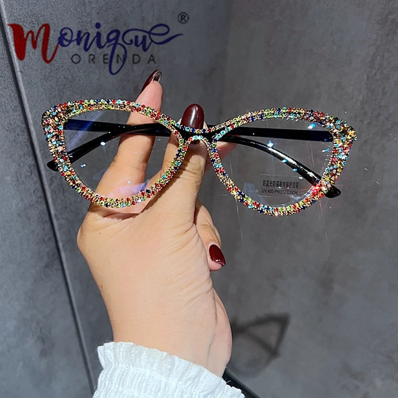 Sexy Cat Eye Anti Blue Light Glasses Women Luxury Designer Eyeglasses Frame Optical Computer Customize Reading pectacle Glasses