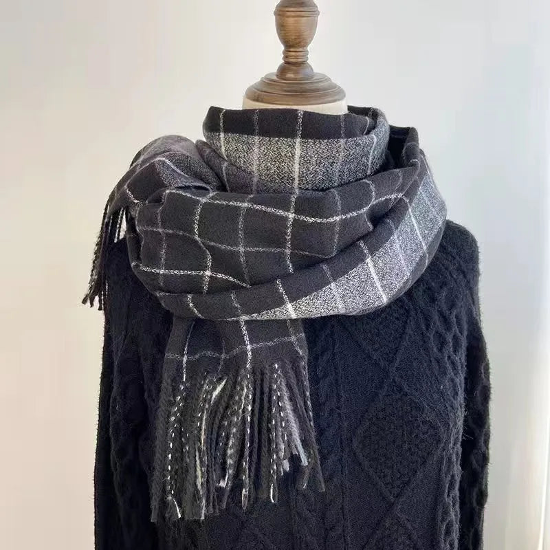 Fashion winter plaid scarf female autumn and winter everything new British classic imitation cashmere  plaid sha scarf and shawl