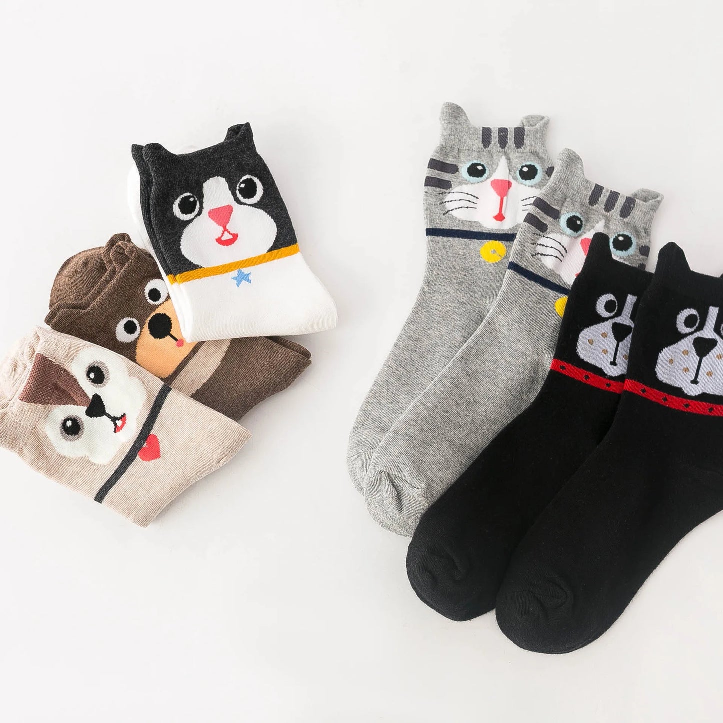 5 Pairs Women Socks Cartoon Cat Cute Funny Personality Soft Comfortable Chrismas Gift High Quality Cotton Socks For Women Socks