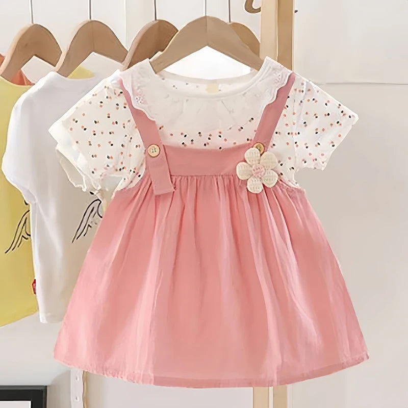 0-4Y Elegant Baby Girl Dress Lace Doll Coller Lovely Party Toddler Costume Flower Princess Outfit Girl Children Clothing A1177 girls dresses