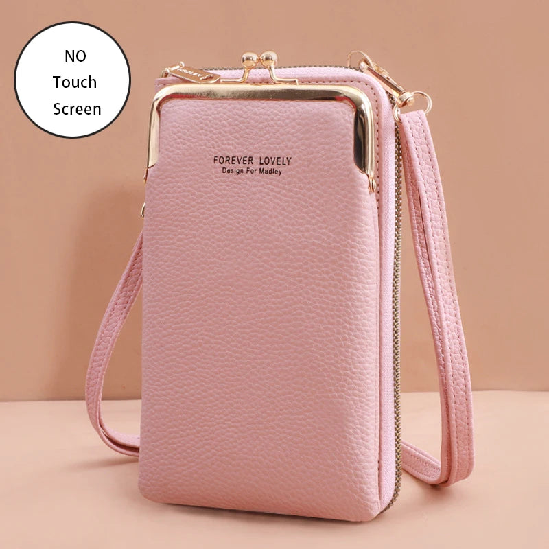 Women's Handbag Touch Screen Cell Phone Purse Shoulder Bag Female Cheap Small Wallet Soft Leather Crossbody bags