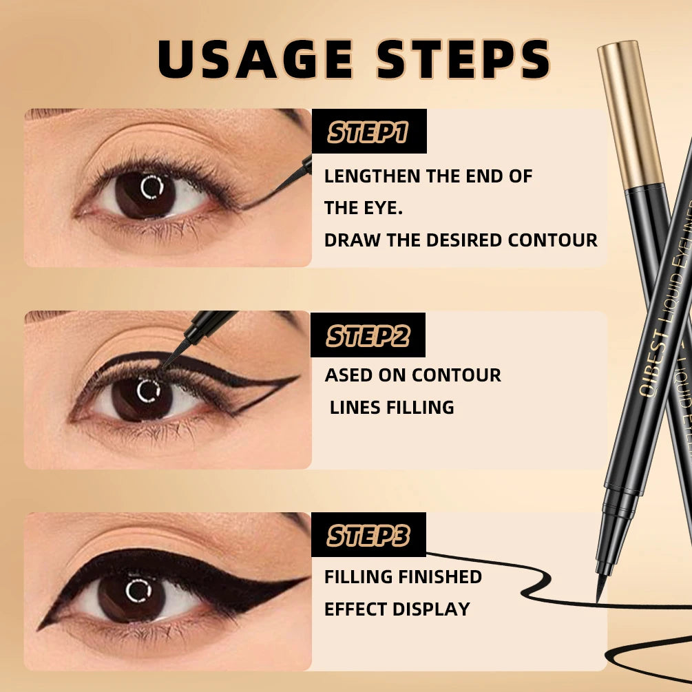 Black Liquid Eyeliners Waterproof Long Lasting Sweatproof Quickily Drying Eyeliners Pencil Eyes Cosmetics Make up Tools eyes