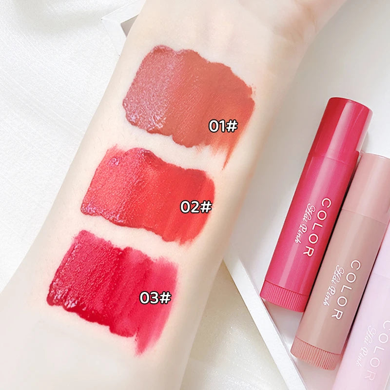 Cute Colored Lip Balm Moisturizing Lip Tint Long Lasting Waterproof  Lipstick Women Girls Lips Cosmetics Valentine's Day Gifts  lips