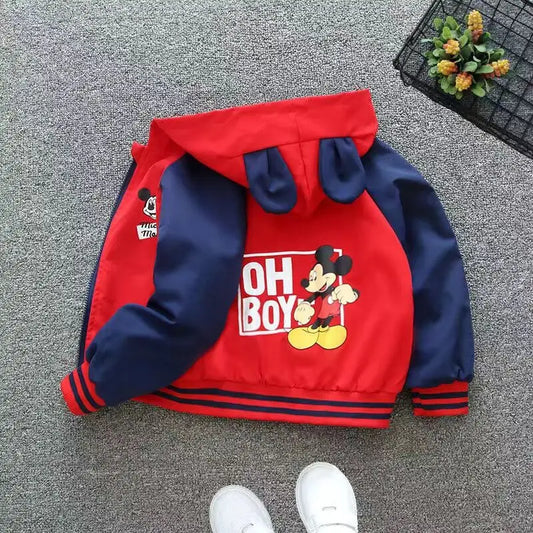 New Spring Baby Boys Girls Jacket Fashion Cartoon Mickey Minnie Mouse Print Outerwear for Kids Clothes Children Windbreaker Coat boys jackets and coats