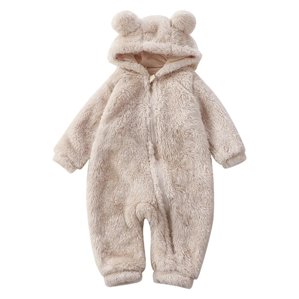 Winter Baby Clothes Cute Cartoon Bear Baby Rompers Pajamas Cotton Infant Boy Girls Animal Costume Zipper Jumpsuit 0-24 Months infants boys