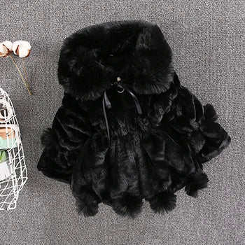 1-7 Year Baby Girls Jacket Autumn Winter Warm Faux Fur Coat For Girls Christmas Princess Outwear Fashion Plush Children Clothing girls jackets and coats