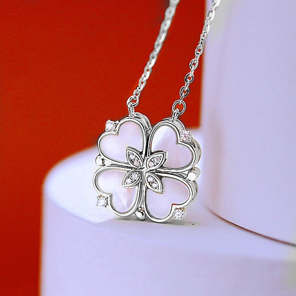 316L Stainless Steel Love Magnetic Pendant Necklace for Women Clover Necklace Heart Shaped Clover Necklace Pendant Jewelry Gift  necklace