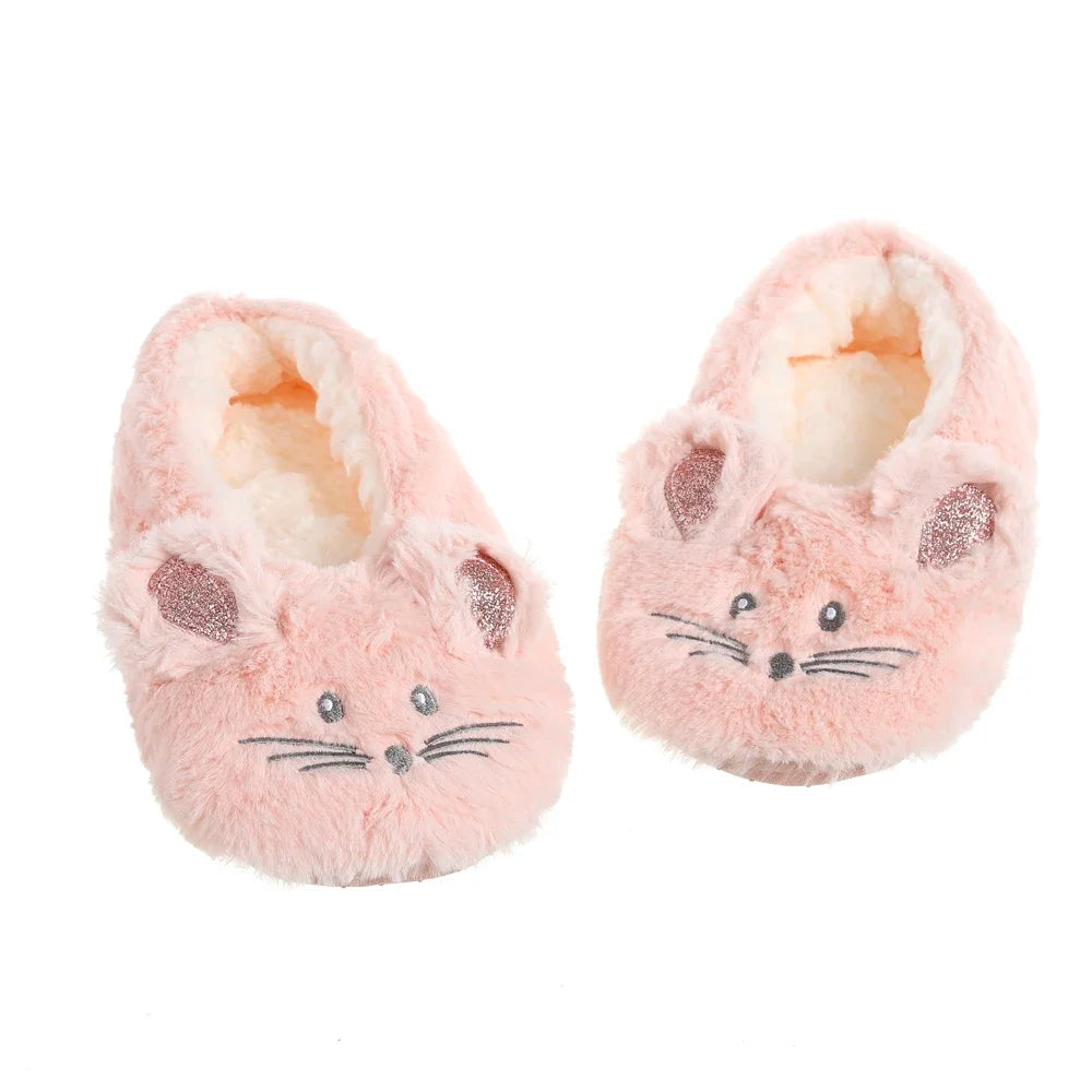 Home Fuzzy Slipper Women Winter Fur Contton Warm Plush Non Slip Grip Indoor Fluffy Lazy Female Mouse Ears Floor Shoe Living room slipper