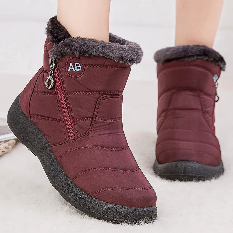 Winter Boots Fur Winter Shoes For Women Ankle Boots Snow Super Warm Low Heels Winter ankle boots