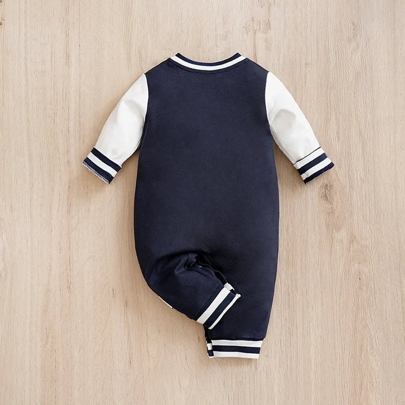 Newborn Baby Baseball Clothes 0 3 6 9 12 Months Boston Cotton Long Sleeve Footies Toddler Boy Clothes Kids Jumpsuit Pyjama Bebe infants boys