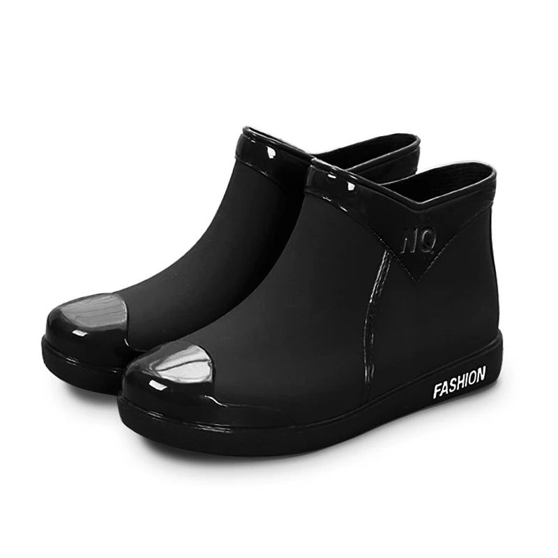 Rain， Boots，  ，New， Non-Slip Waterproof Short Tube Rubber Shoes Adult Rain Boots plus Velvet Warm Rain Shoes ankle boots