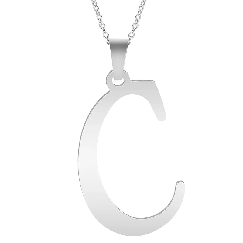 Fashion Letters A-Z Necklace for Women Men Stainless Steel High Quality English Alphabe Necklace A B C D E FGHIJKLMNOPQRSTUVWXYZ necklace