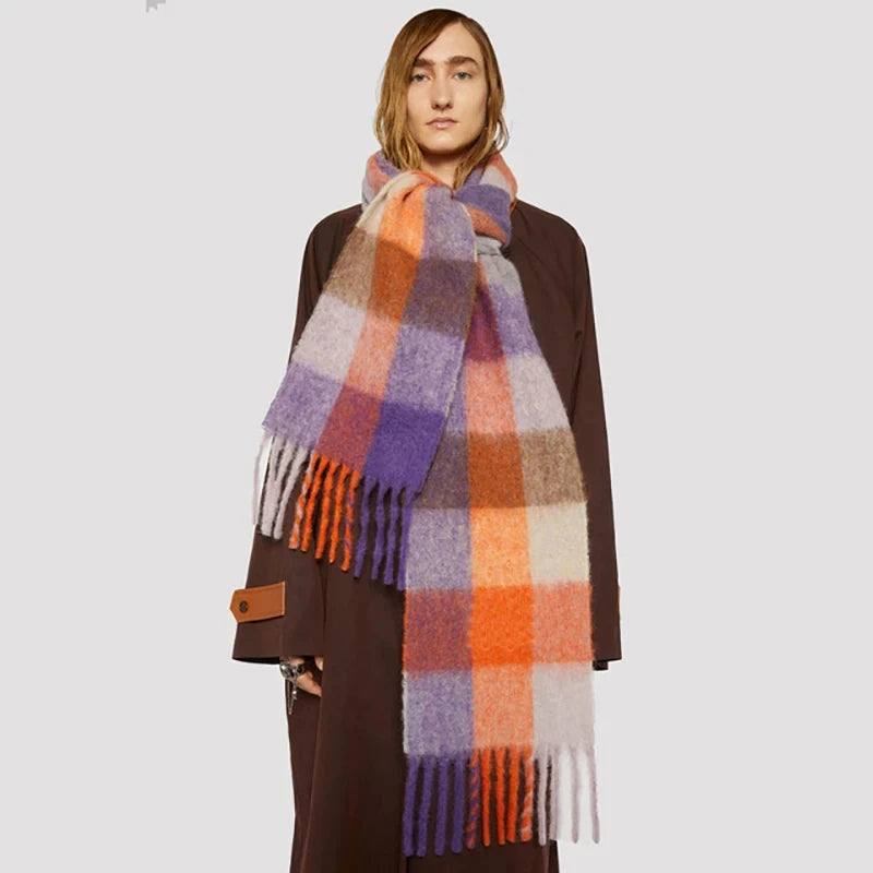 New Men Women Cashmere Scarf Thicked Warm Blanket Colorful Plaid Long Tassels Soft Shawls Neck Wraps Scarves scarf and shawl