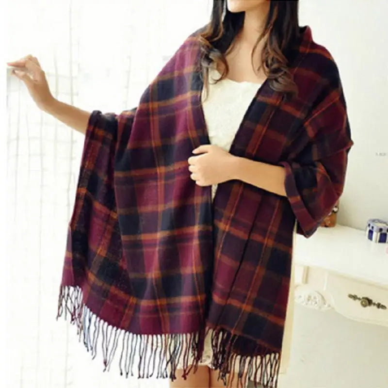 Winter Female Lattice Imitation Cashmere Scarf Autumn And Winter Thick Fashion Warm Wild Scarf Shawl scarf and shawl