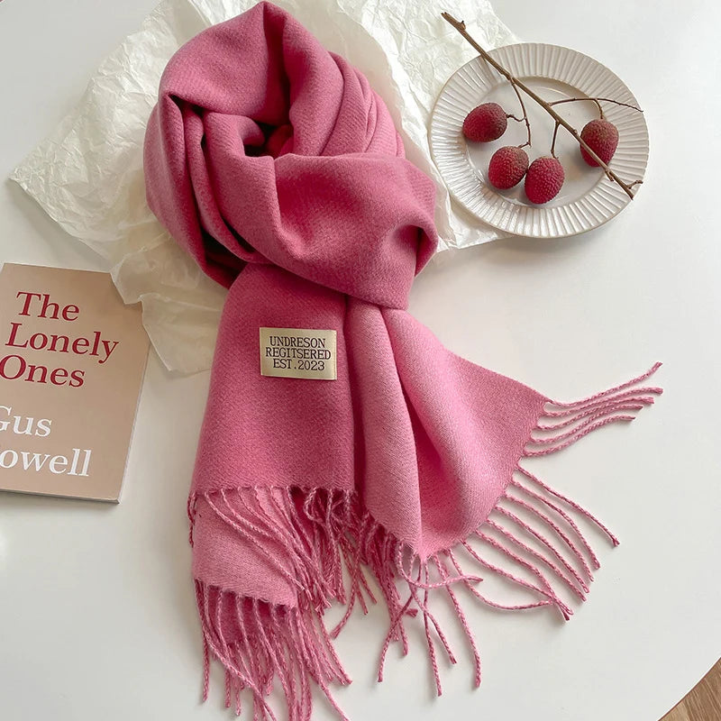 Fashion Solid Cashmere Warm Scarf New Design Pashmina Winter Double Side Diffrent Color Shawl Wraps Bufanda with Tassel Blanket scarf and shawl