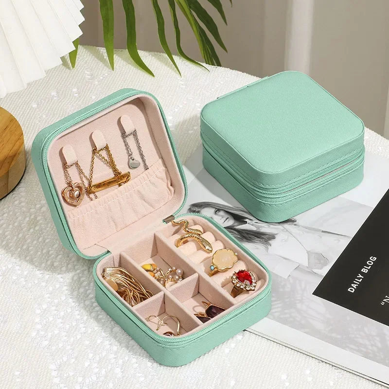 Jewelry Organizer Display Travel Jewelry Case Boxes Portable Jewelry Box Leather Storage Joyeros Organizador De Joyas jewellery box