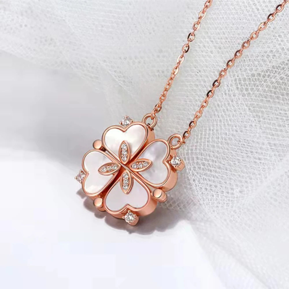 316L Stainless Steel Love Magnetic Pendant Necklace for Women Clover Necklace Heart Shaped Clover Necklace Pendant Jewelry Gift  necklace