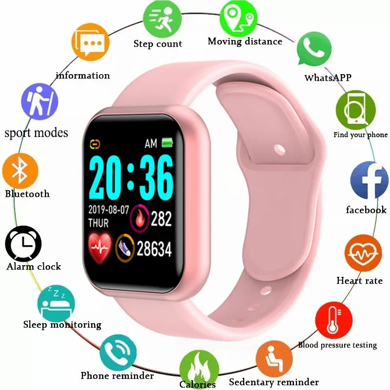 Multifunctional Smart Watch Men Women Bluetooth Connected Phone Music Fitness Sports Bracelet Sleep Monitor Y68 Smartwatch D20 watch