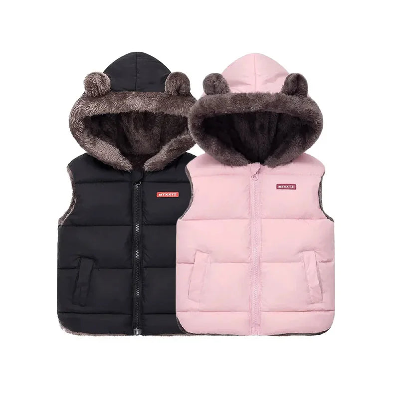 New Hooded Down Vest Coats Autumn Spring Baby Thick Warm Waistcoat Kids Outerwear Children Clothing Boys Girls Jackets Vest 2-6Y  girls jackets and coats