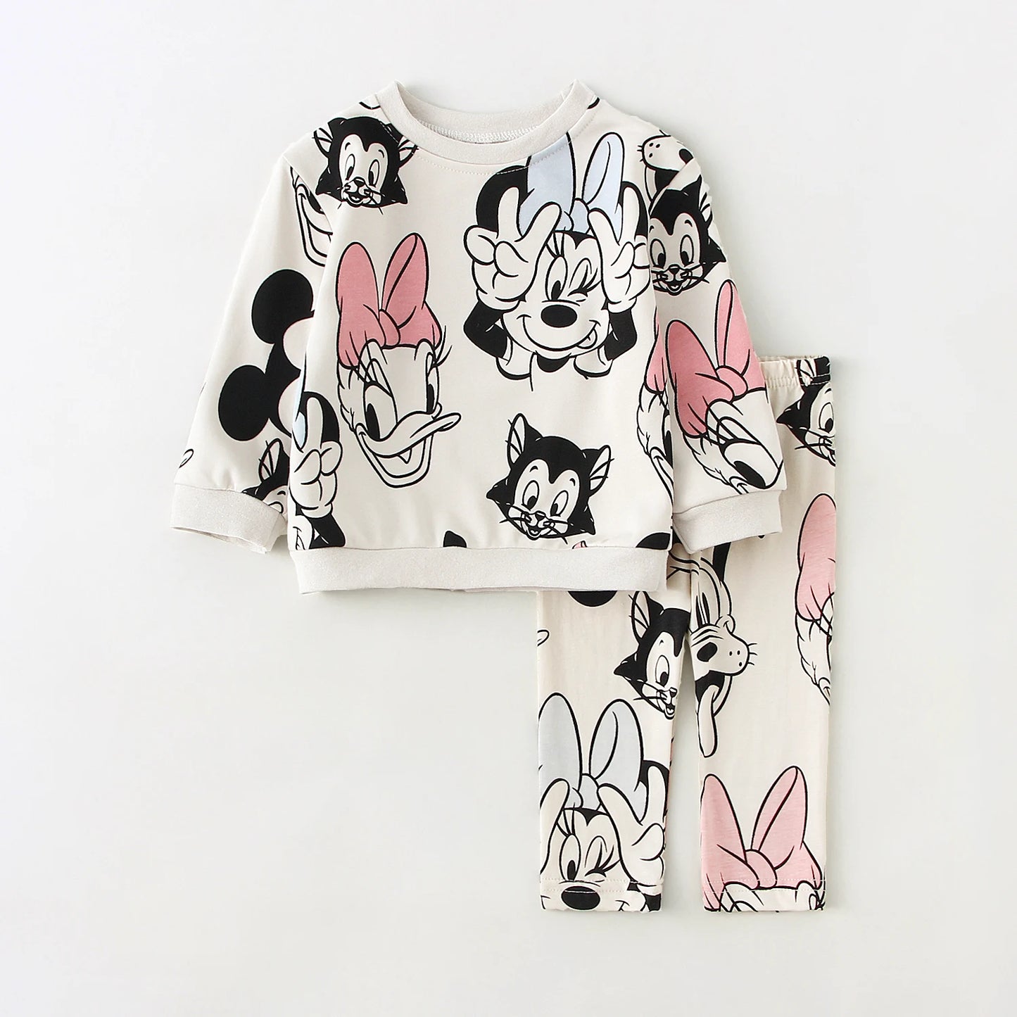 Disney Minnie Baby Girl Clothes Sets Spring Autumn 0-4Y Fashion Girls Sweatshirts + Leggings Toddler Girl Outfits Sets infants girls infants boys