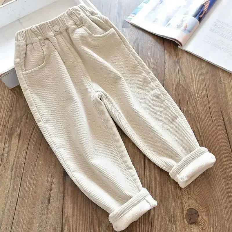 Harem Pants Corduroy Children Outfits Tracksuit Winter Cotton Trousers Kids Outwear pants Boys Girls Casual Warm Loose Pants bottoms girls