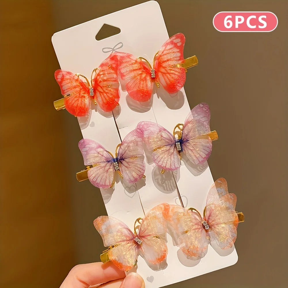 6/12/24/36 pieces of sweet girl butterfly hairpins that do not hurt hair, super nice and cute hairpins   hairclips