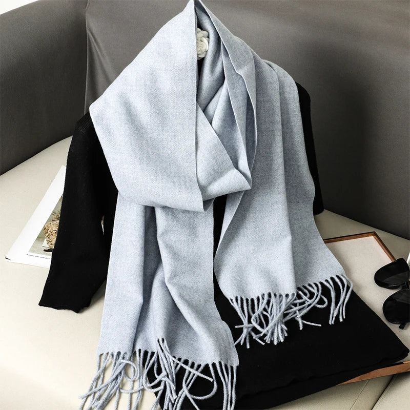 New 62 Color Winter Scarf For Women Long Warm Cashmere Scarves Hijab Solid Lady Shawl Wrap Female Pashmina Bandana Head Scarfs scarf and shawl