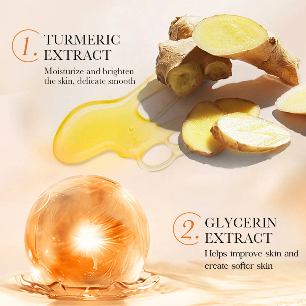 Turmeric Whitening Face Cream Wrinkle Removal Lighten Fine Lines Makes Skin Look More Youthful Birghten Moisturize Facial Care face care