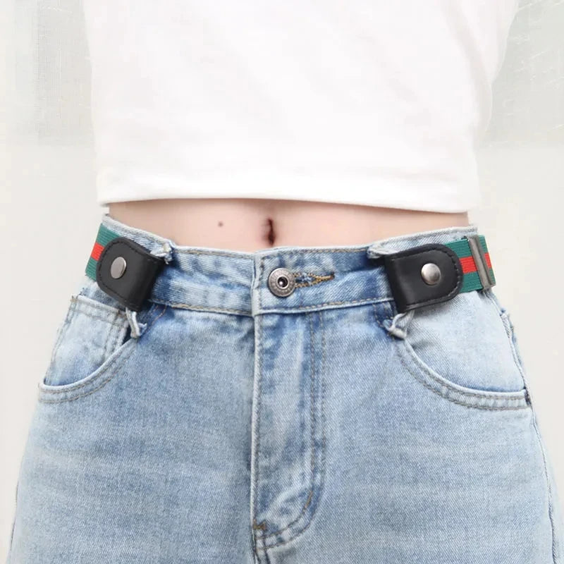 Simple And Fashionable Women'S Belt Elastic Lazy Men'S Belt Woven Invisible And Seamless Unisex Jeans Belt Length Adjustable belt