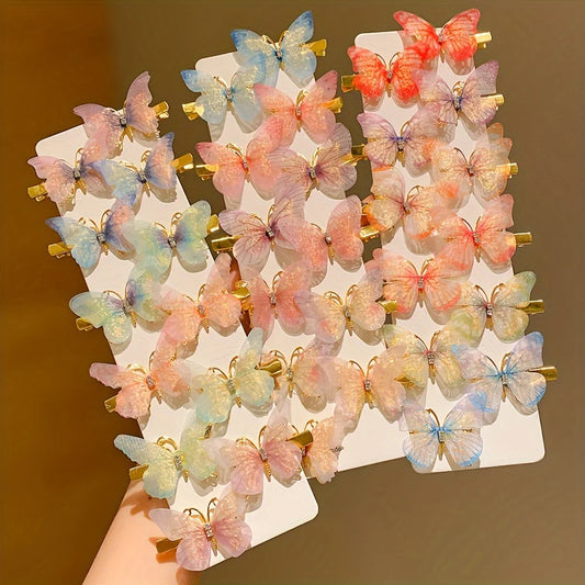 6/12/24/36 pieces of sweet girl butterfly hairpins that do not hurt hair, super nice and cute hairpins   hairclips