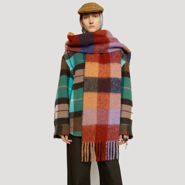 New Men Women Cashmere Scarf Thicked Warm Blanket Colorful Plaid Long Tassels Soft Shawls Neck Wraps Scarves scarf and shawl