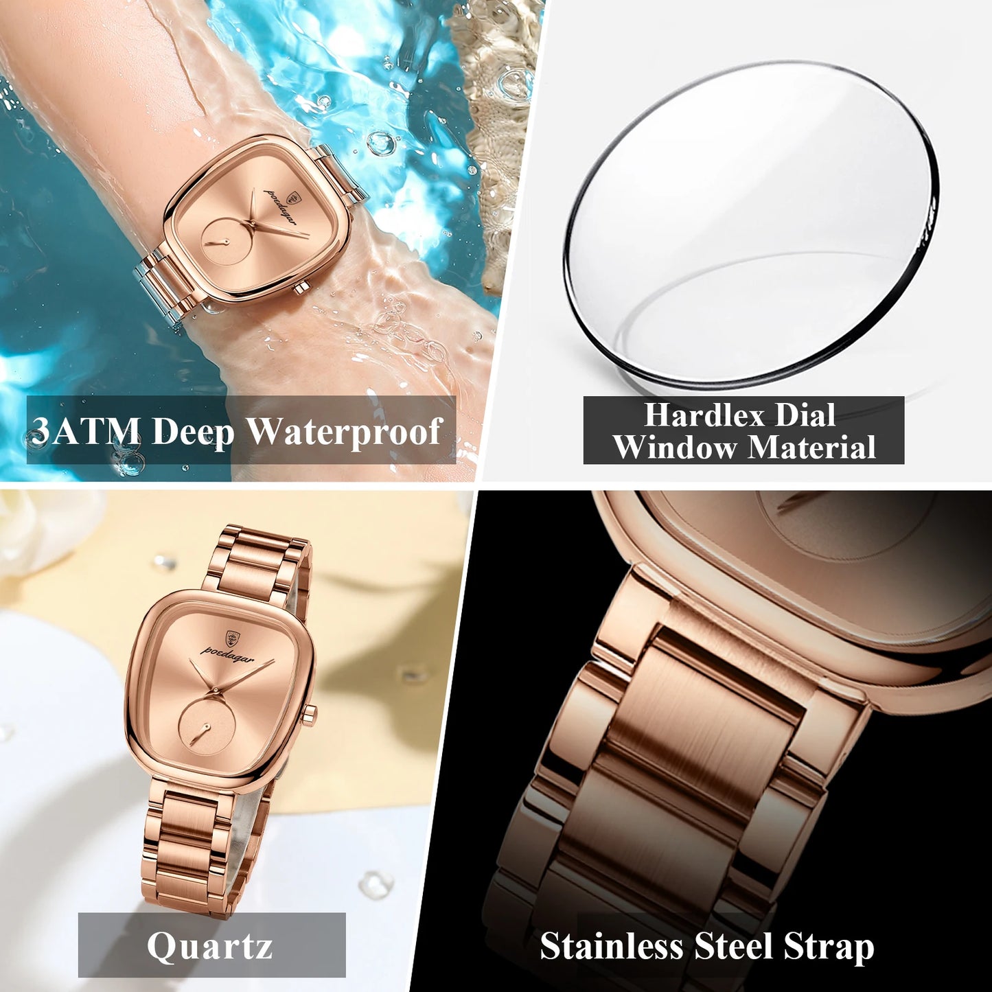 Luxury Ladies Watch Stainless Steel Waterproof Quartz Watch for Woman High Quality Female Clock Elegant Women's Watches