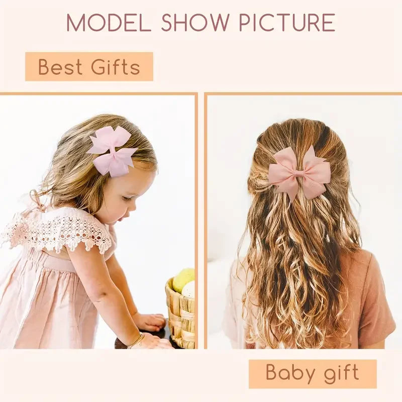 40pcs Random Color Bow Hair Clip Sets Simple Holiday Hair Clip Baby Girls Hair Accessories   hairclips