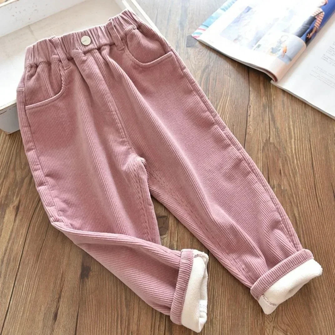 Harem Pants Corduroy Children Outfits Tracksuit Winter Cotton Trousers Kids Outwear pants Boys Girls Casual Warm Loose Pants bottoms girls