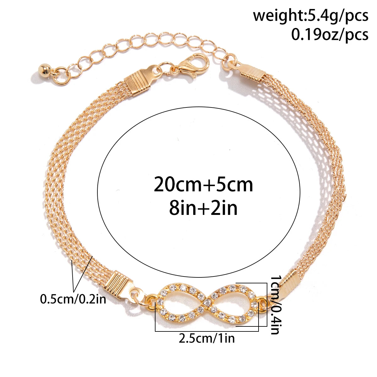 Trendy Full Rhinestone Heart Geometric Charm Anklet for Women Net Chain On Leg Bracelet Ankle Girls Party Beach Jewelry anklet