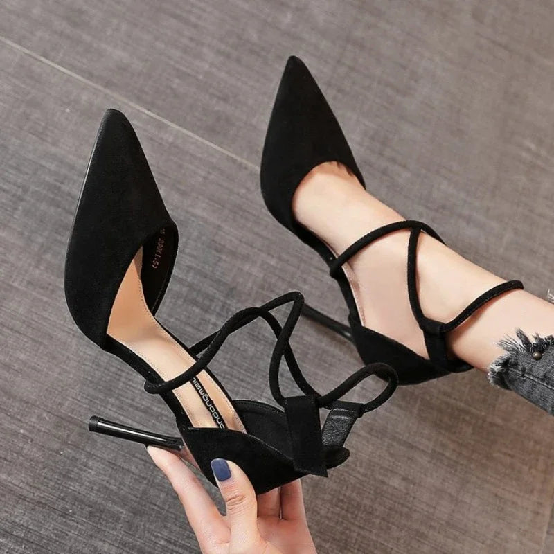 Newest Style High Heels Sexy Pumps Women Shoes 9cm Wedding Shoes for Women Bride Shallow Pointed Single heel shoes