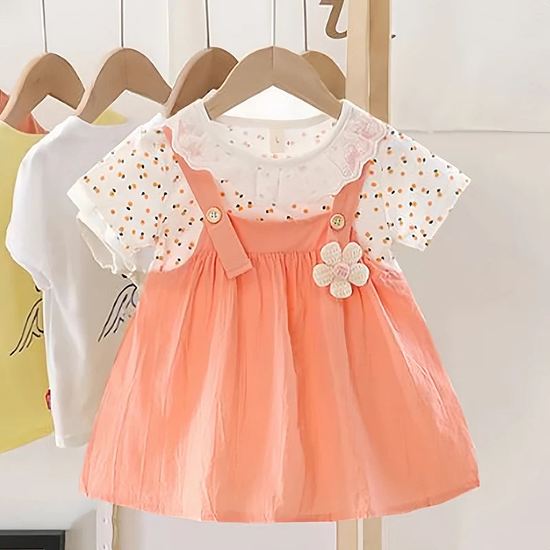 0-4Y Elegant Baby Girl Dress Lace Doll Coller Lovely Party Toddler Costume Flower Princess Outfit Girl Children Clothing A1177 girls dresses