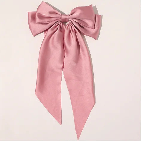 1piece Elegant Large Satin Bow Hair Clip Women Girl Black Pink Spring Clip Hair Pin Retro Headband with Clips Hair Accessories   hairclips