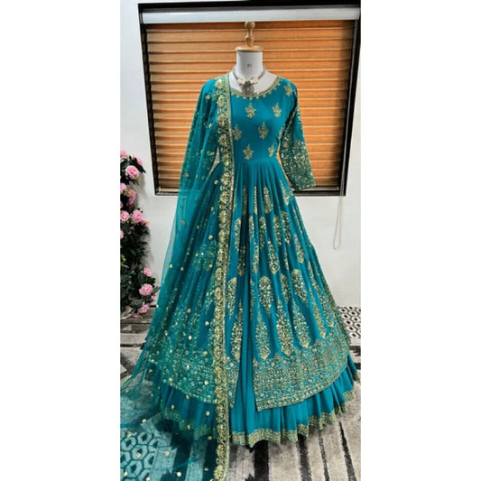 Indowestern Long Top Chol Lehenga Rama Wedding Lengha Readymade Karti Suit party lehnga