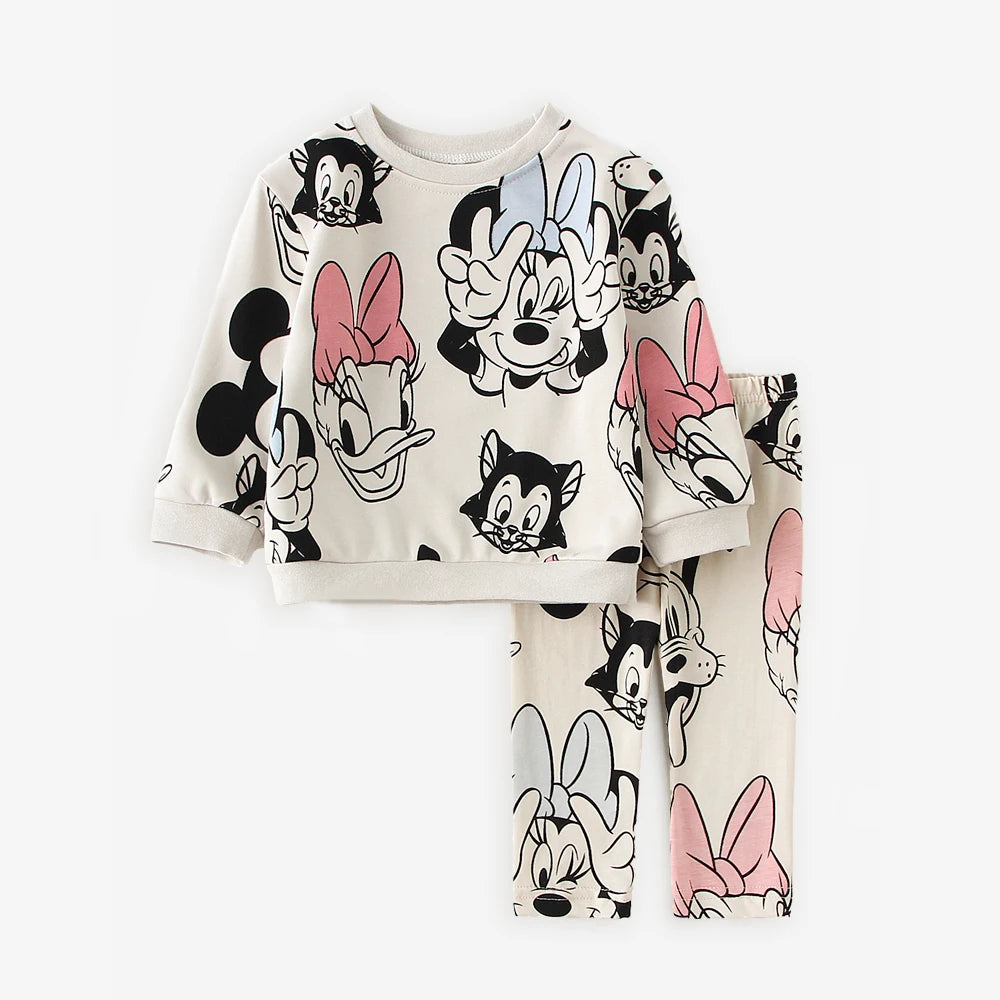 Disney Minnie Baby Girl Clothes Sets Spring Autumn 0-4Y Fashion Girls Sweatshirts + Leggings Toddler Girl Outfits Sets infants girls infants boys