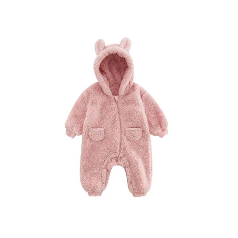 0-2Y Newborn Baby Rompers Spring Autumn Warm Fleece Baby Boys Costume Baby Girls Clothing Animal Overall Baby Outwear Jumpsuits infants girls infant boys