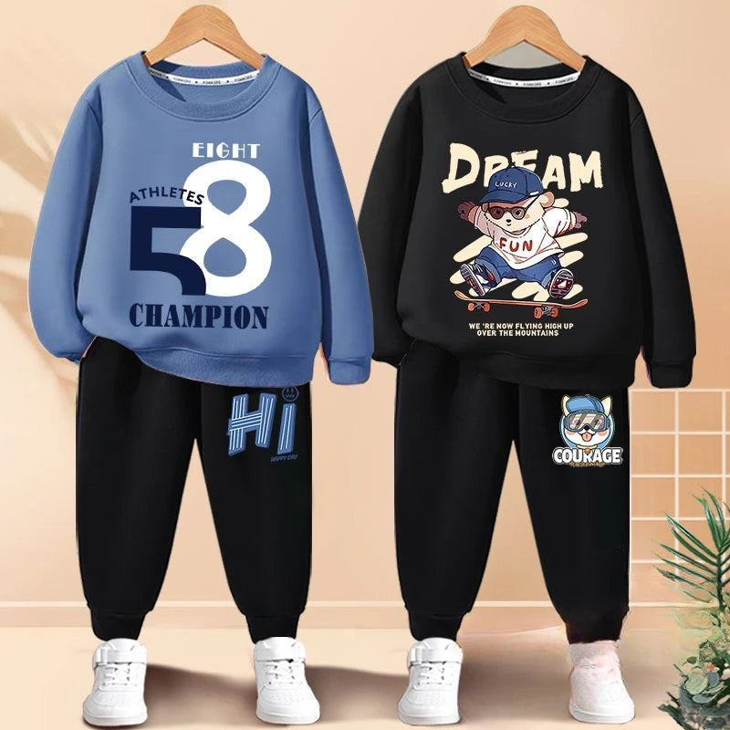 Boys Sweatshirt and Sweatpant Two Piece Suit Children's Clothing Sets Kids Sport Clothes Set Spring Autumn New Boy Tracksuit boys dress