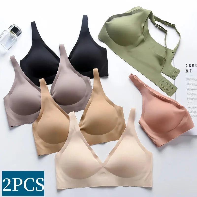 2Pcs/Set Seamless Bra Women Underwear Wireless Brassiere Soft Padded Intimate Female Push Up Sexy Lingerie Underwear Sleepwears undergarments