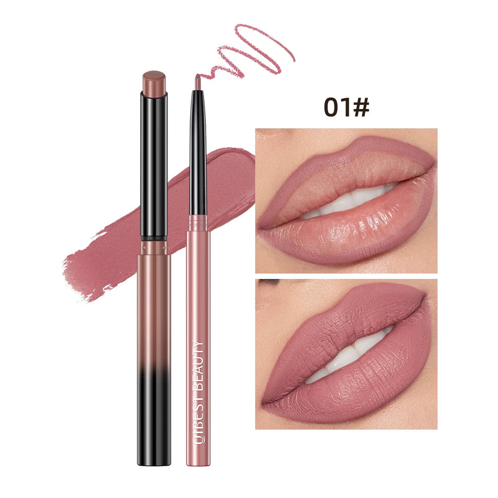 2pcs Lipstick Lipliner Pen Set Matte Nude Lip Liner Pencil Waterproof Long Lasting Lipstick Pen Contour Makeup For Women  lips